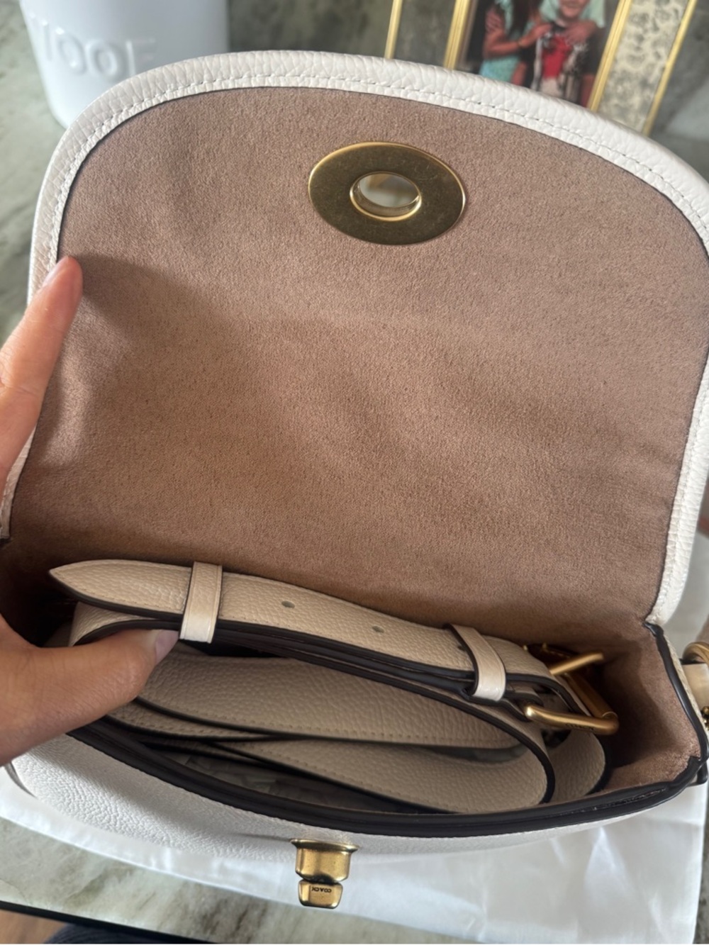 Coach willow saddle bag pebbled leather with extra logo strap - Picture 5 of 6